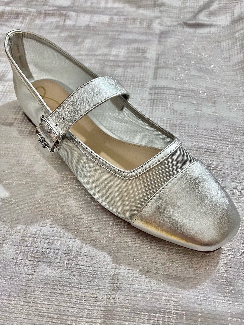 NWOB $130 Sam Edelman - Miranda Mary Jane Flat Silver - Picture 7 of 8